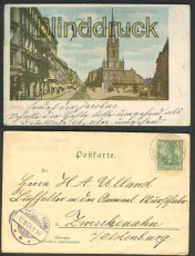 Berlin farb-AK Jeursalemkirch + Jerusalemerstr. 1903 (d4328)