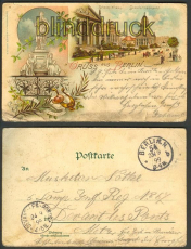 Berlin farb-Litho-AK 3 Ansichten Schiller 1899 (d3164)