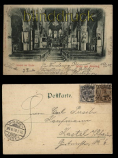 Arenberg sw-AK Inneres der Kirche 1900 MiF Krone/Adler mit Germania (d5515)