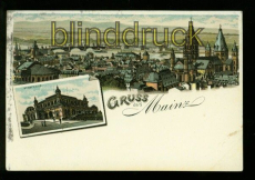 Mainz farb-Litho-AK Gruss aus.... 2 Ansichten ungebraucht (d5911)