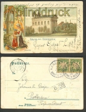 Gruss aus Oggersheim farb-Prge-AK Bahnpost 1904 (d4648)