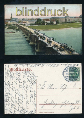 DRESDEN farb-AK Augustusbrcke gegen Neustadt 1908 (d7255)