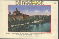 KIEL farb-AK Am kleinen Kiel mit Stadttheater Feldpost 1917 (d7377)