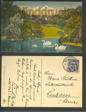 Chemnitz farb-AK Partie im Stadtpark 1924 (d3727)