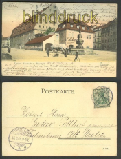 Zittau farb-AK Untere Neustadt mit Marstall 1906 (d3731)