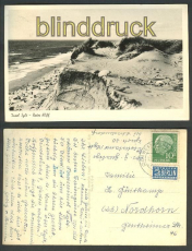 Insel Sylt sw-Foto-AK Rotes Kliff 1954 (d3738)