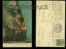 HAMBURG farb-AK Brand der Michaeliskirche 1906 (d6516)