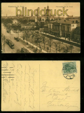 HAMBURG farb-AK Panorama von St. Pauli 1914 (d6475)
