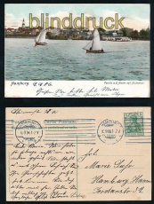 HAMBURG farb-AK Partie an der Alster mit Alsterlust 1906 (d7121)