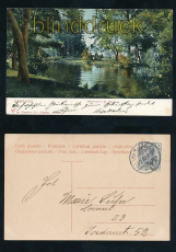 HAMBURG farb-AK Alsterinsel in St. Georg 1905 (d7170)