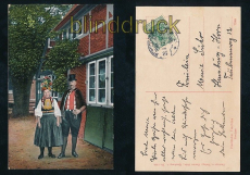 HAMBURG farb-AK Vierlnder Trachten Brautpaar 1912 (d7194)