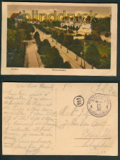 Krefeld farb-AK Bismarckplatz 1922 belg. Besetzung  (d4799)
