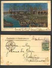 Duisburg-Hochfeld sw-AK Cultushafen und Rheinbrcke 1904 (d4617)