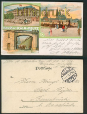 Cln-Deutz farb-AK drei Ansichten 1915 (d5162)