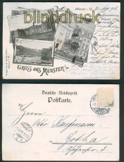 Mnster sw-AK 3 Ansichten 1898 (d5034)
