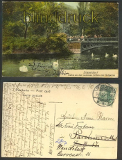 Dsseldorf farb-AK Partie goldene Brcke 1907 (d4205)