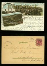 BAD HARZBURG Litho-AK Gruss aus .... drei Ansichten 1899 (d6132)