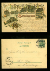 BRAUNSCHWEIG Litho-AK vier Ansichten 1902 (d6127)