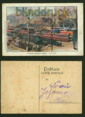 MEPPEN farb-Litho-AK Kruppscher Schieplatz Geschosslager ungebraucht (d6181)
