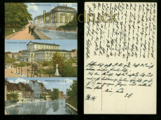 HANNOVER farb-AK drei Ansichten 1914 (d6485)