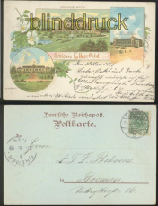 ELBERFELD farb-Litho-AK Gruss aus..... drei Ansichten 1899 (d0218)