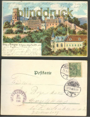 Langenau farb-Litho-AK 1898 nach Brssel (d4036)