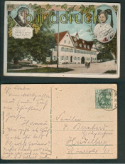 Mllheim farb-AK alte Post Mllheim 1909 (d4962)