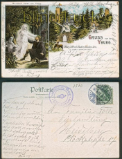Gruss von der Yburg farb-Litho-AK 1907 (d4684)