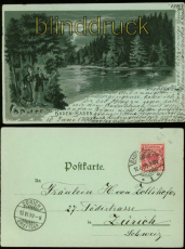 Baden-Baden sw-AK Waldsee Mondscheinkarte 1899 (d5901)