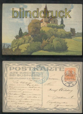 BSINGEN farb-AK Alte Kirche Gailingen 1917 (d7060)