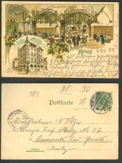 Dortmund farb-Litho-AK Deutsches Haus 1899 (d3233)