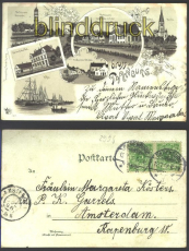 Papenburg sw-Litho 5 Ansichten Gruss aus 1898  (d1952a)