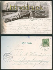 Cuxhaven sw-AK Leuchtturm, Seepavillon 1895 (d4786)