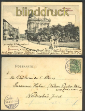 Hannover sw-AK Theaterplatz mit Sophienstrasse 1904 (d4524)