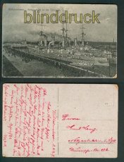 Wilhelmshaven sw-AK Kriegsschiffe in der Schleuse 1919 (d4938)