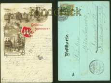 HANNOVER farb-Litho-AK Gruss aus...... 3 Ansichten 1903 (d5927)