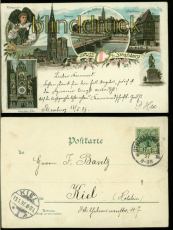 Straburg farb-Litho-AK Gruss aus ..... 6 Ansichten 1897 (d5893)