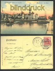 Mhlhausen farb-AK Blick auf die Post 1907 (d3866)