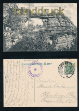 Prebischtor bhm. Schweiz sw-AK Herrnkretschen 1909 (d7320)