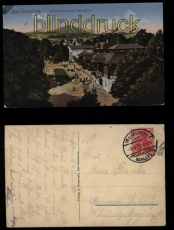 Bad Salzbrunn farb-AK Kurpromenade mit Elisenhalle 1921 (d5815)