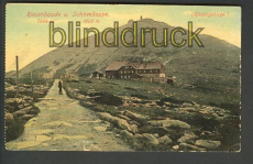Riesenbaude und Schneekoppe farb-AK Riesengebirge ungebraucht (d3992)