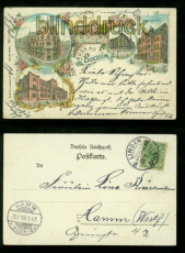BOCHUM Litho-AK Gruss aus ...... fnf Ansichten 1898 (d6787)