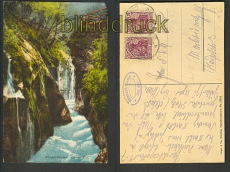 Wimbachklamm farb-AK oberer Teil 1922 (d3118)