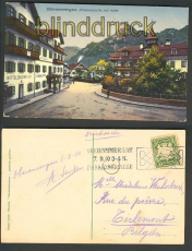 Oberammergau farb-AK Strassenpartie mit Kofel 1910  (d4269)