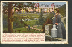 Westfalengruss farb-AK mit Westfoolenlied ungebr(d3309)