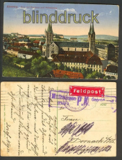 Bamberg farb-AK Dom Residenz + Michelsberg Zensur 1916 (d4041)