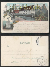OBERAMMERGAU farb-AK drei Ansichten 1900 (d7106)