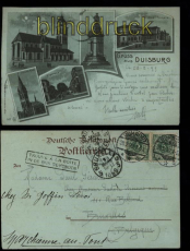 Duisburg sw-Litho-AK 5 Ansichten 1899 (d5727)