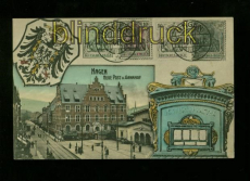 HAGEN farb-AK Hotel neue Post und Bahnhof ungebraucht (d6626)