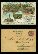 HAGEN farb-Litho-AK Gruss aus ...... vier Ansichten 1899 (d6621)